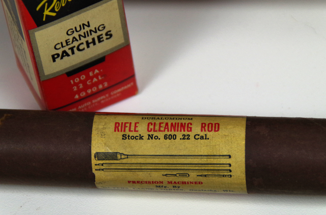 Vintage Locking Gun Rack and Gun Cleaning Supplies