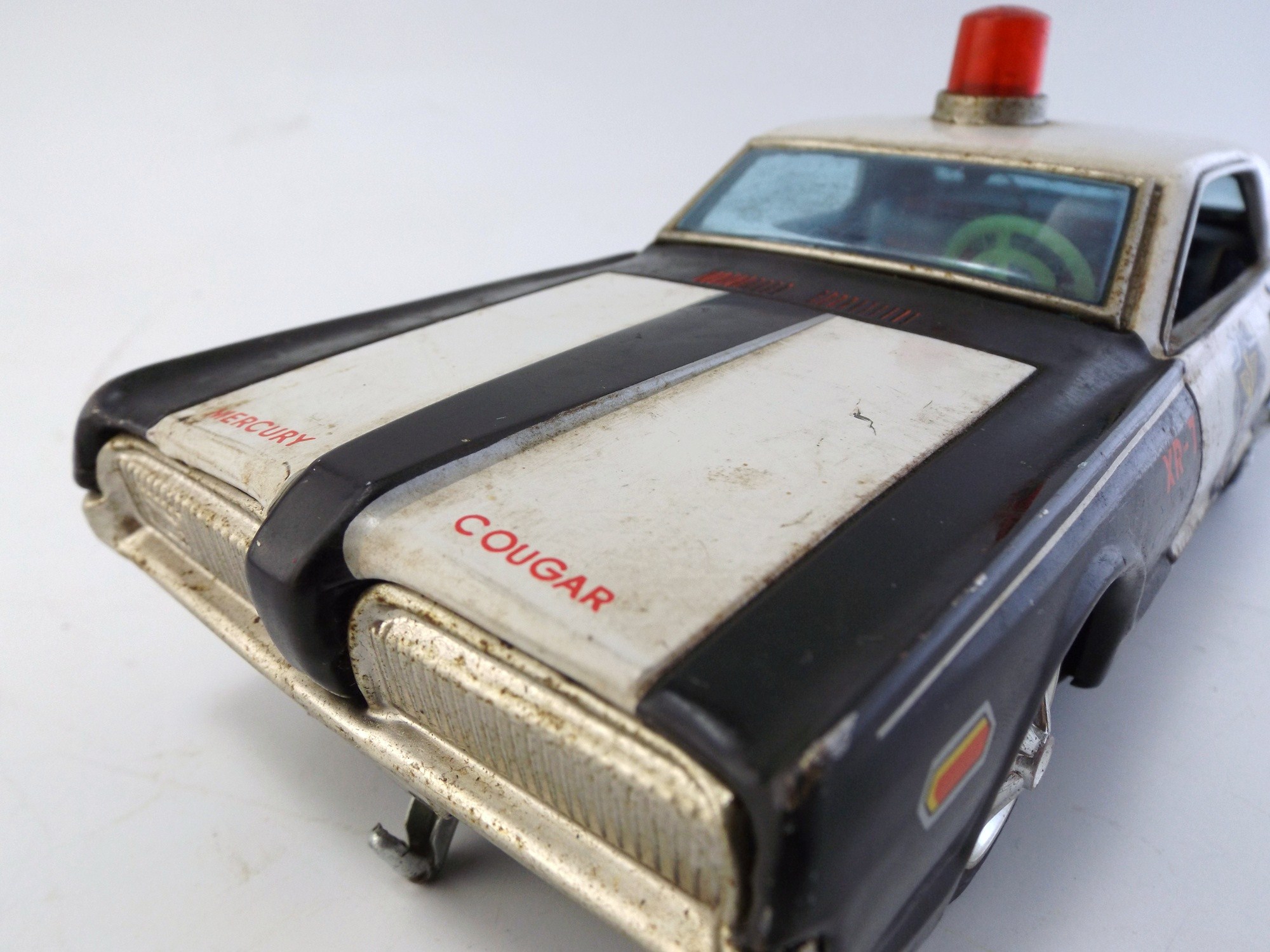Taiyo Japanese Ford Mercury Cougar Litho Tin Toy Police Car