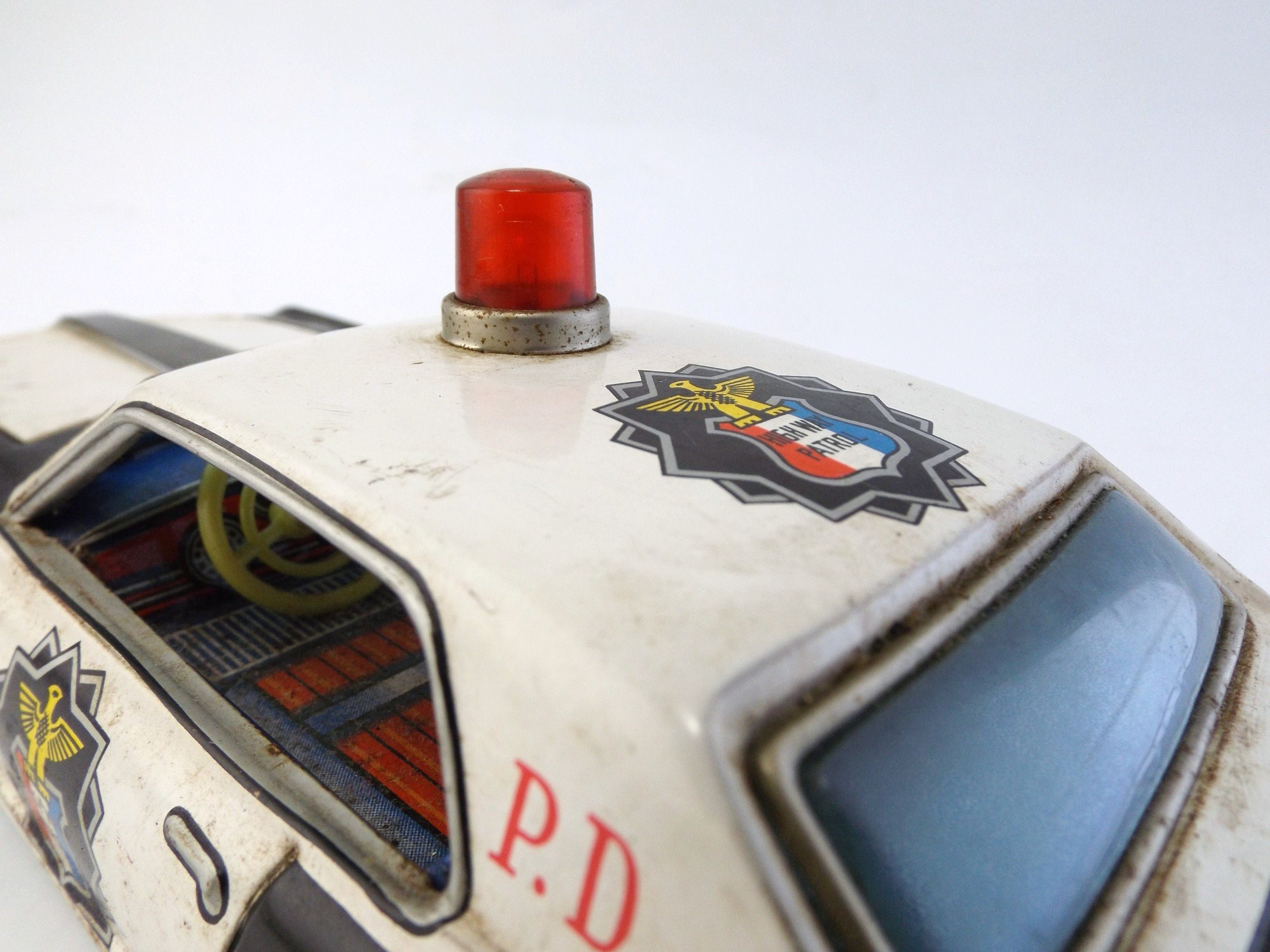 Taiyo Japanese Ford Mercury Cougar Litho Tin Toy Police Car