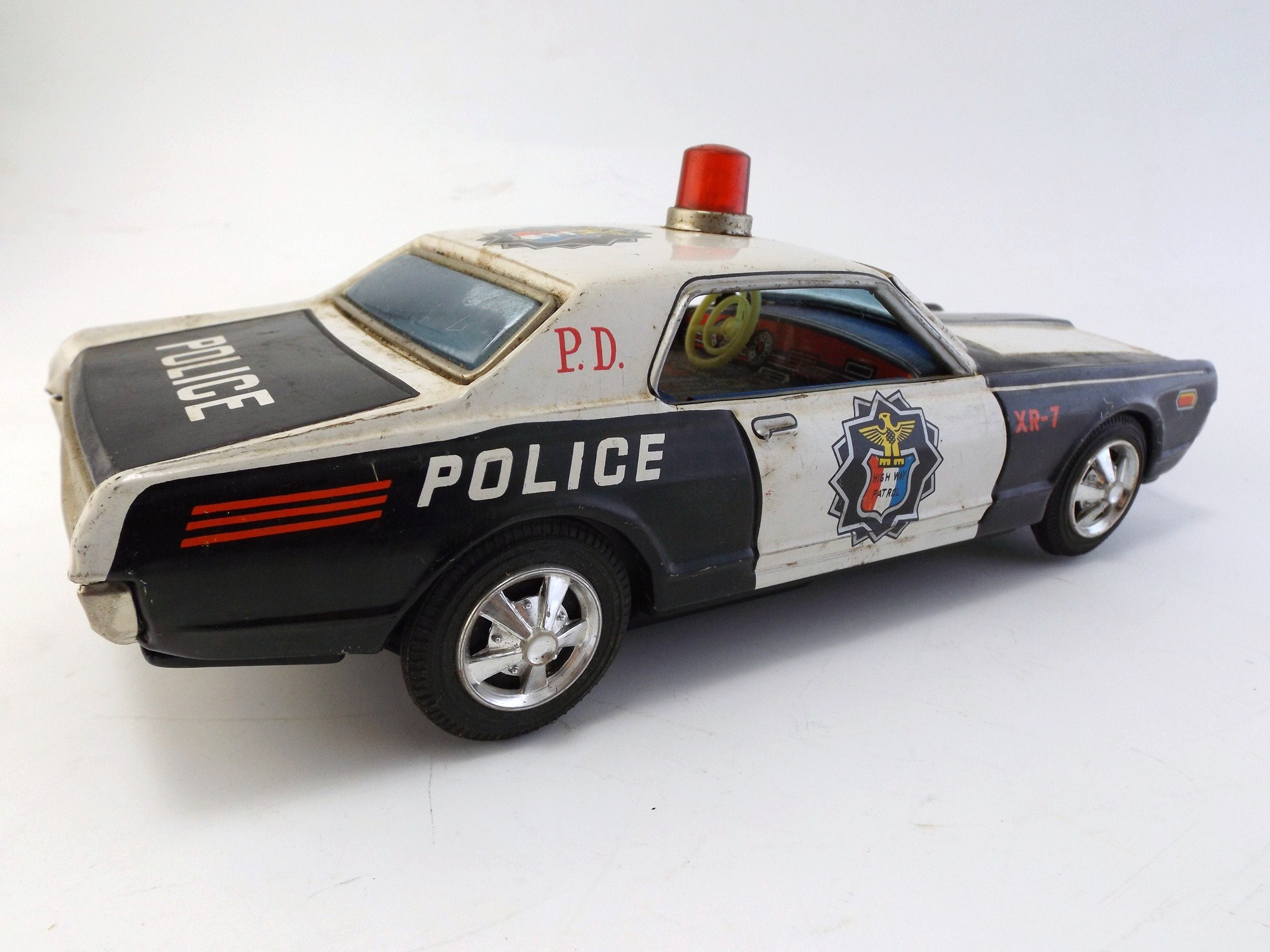Taiyo Japanese Ford Mercury Cougar Litho Tin Toy Police Car