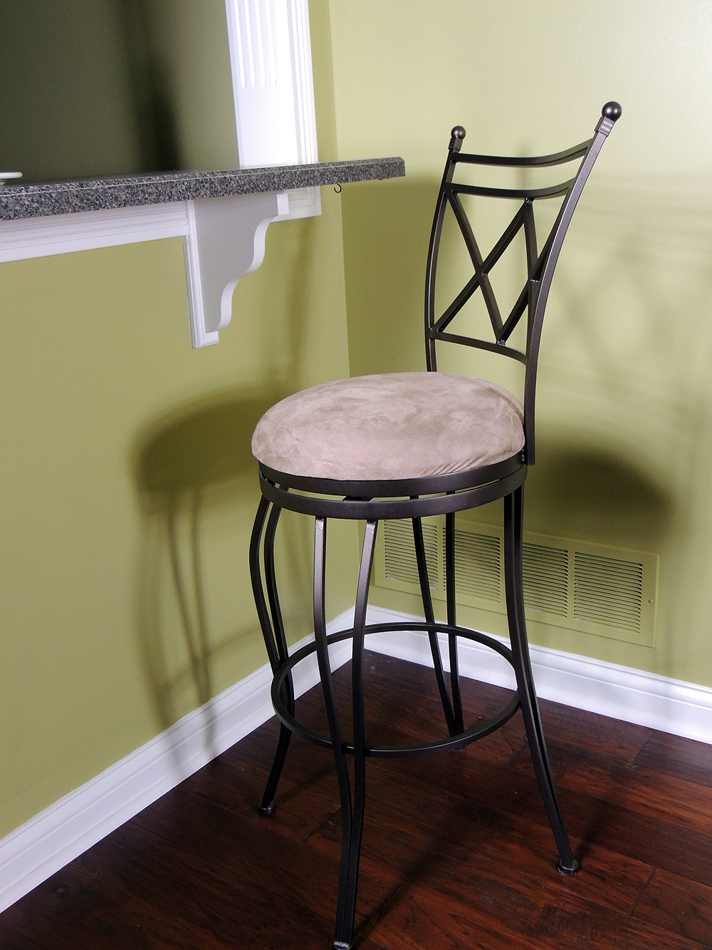 Wrought Iron Upholstered Bar Stools