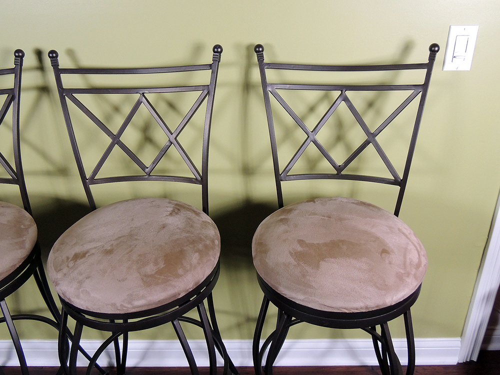 Wrought Iron Upholstered Bar Stools