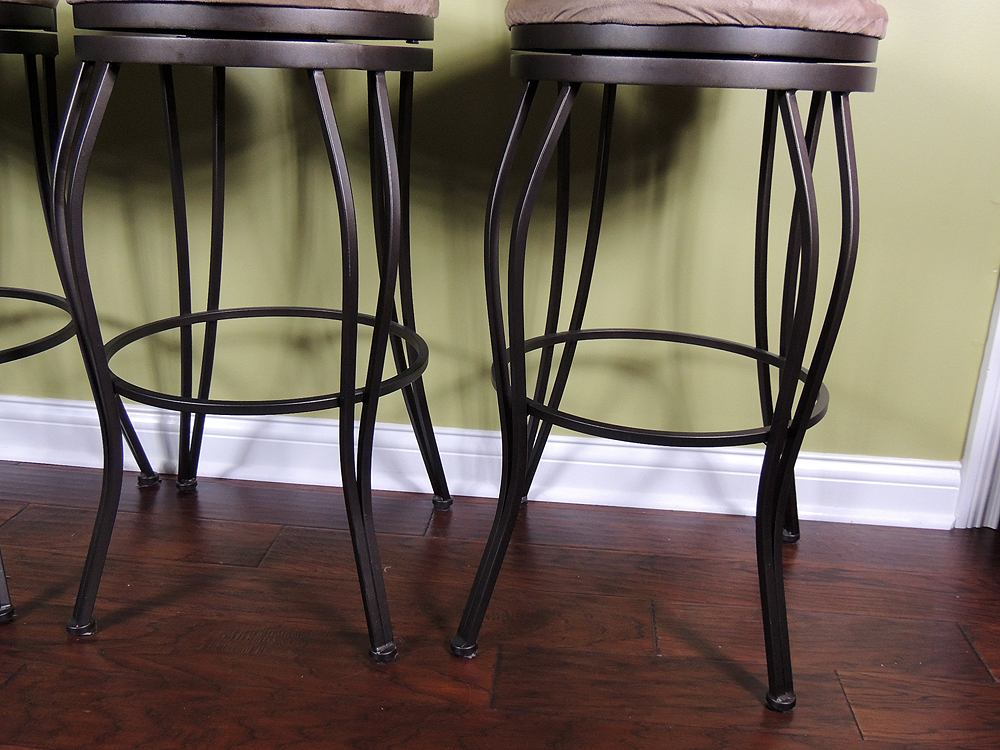 Wrought Iron Upholstered Bar Stools
