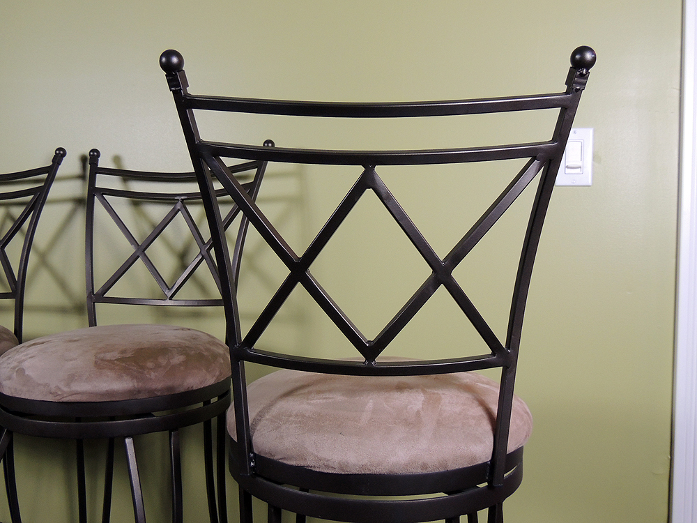 Wrought Iron Upholstered Bar Stools