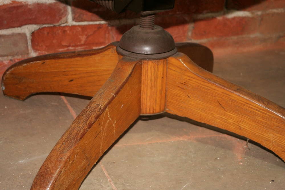 Solid Oak Swivel Desk Chair 