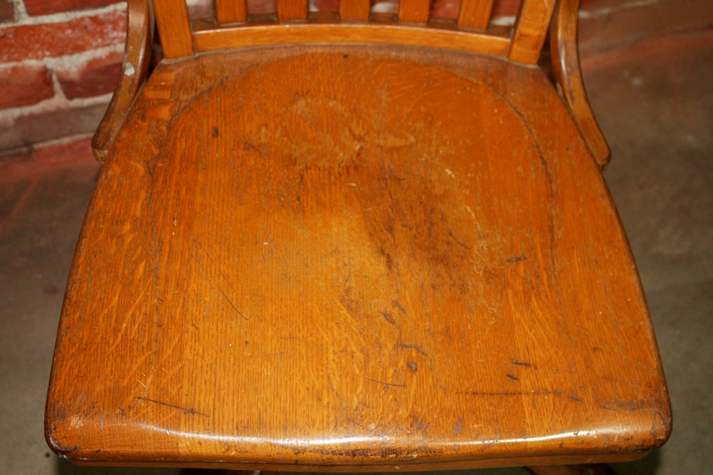 Solid Oak Swivel Desk Chair 