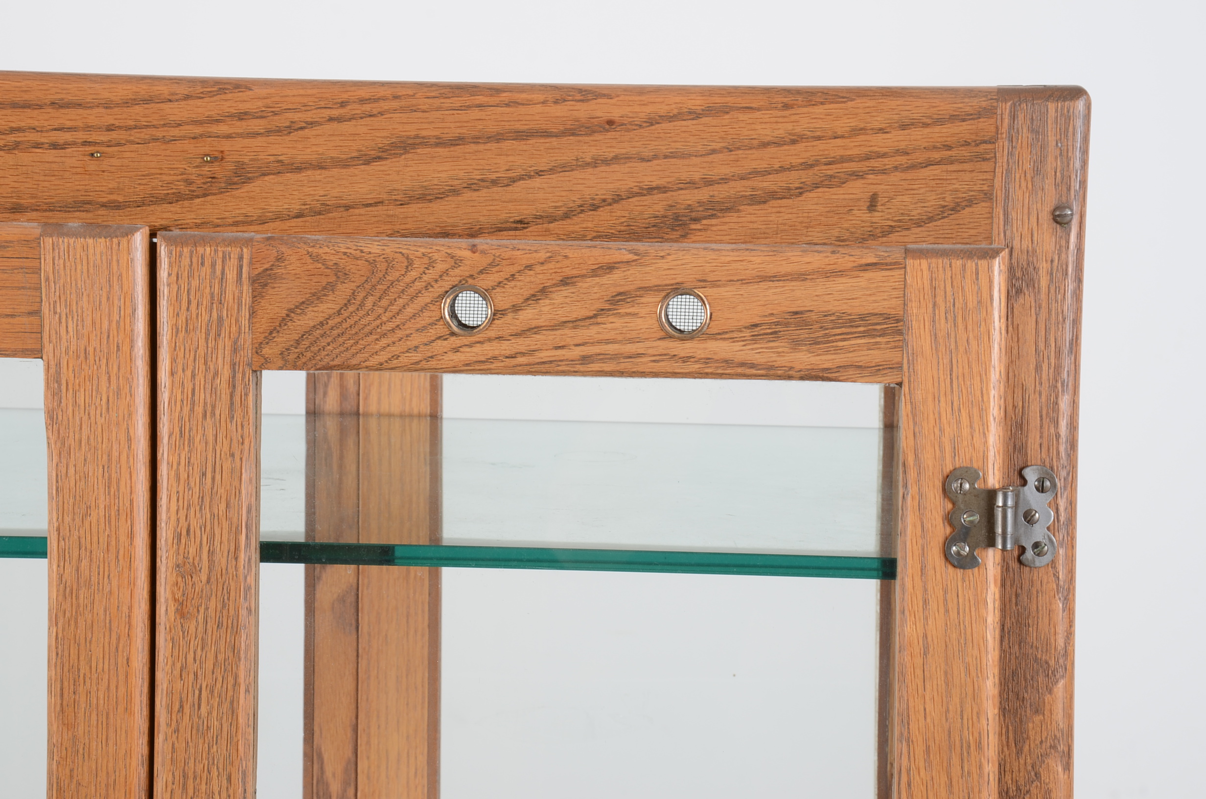 Vintage Oak Glass Front Display Cabinet / Humidoor