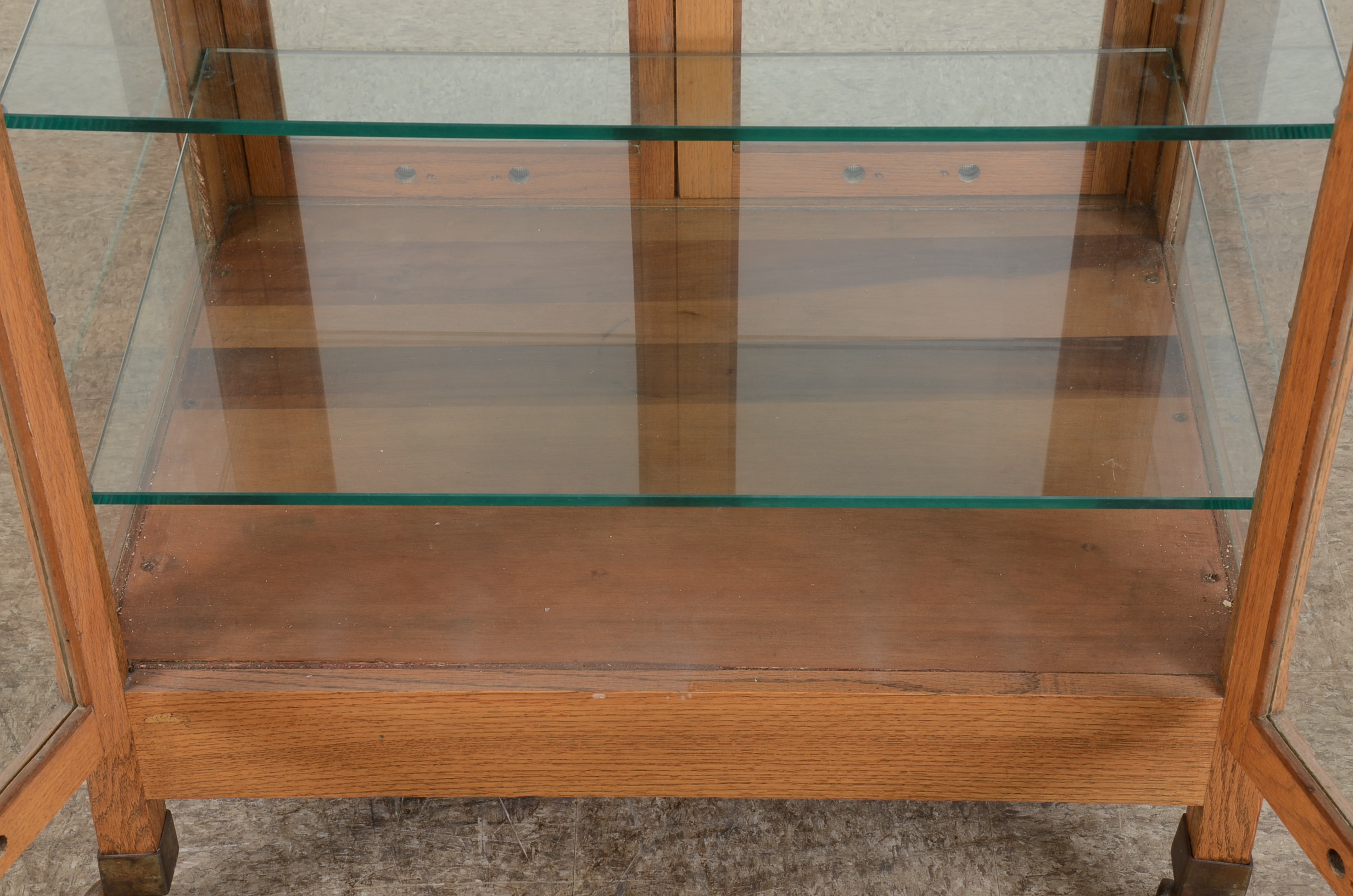 Vintage Oak Glass Front Display Cabinet / Humidoor