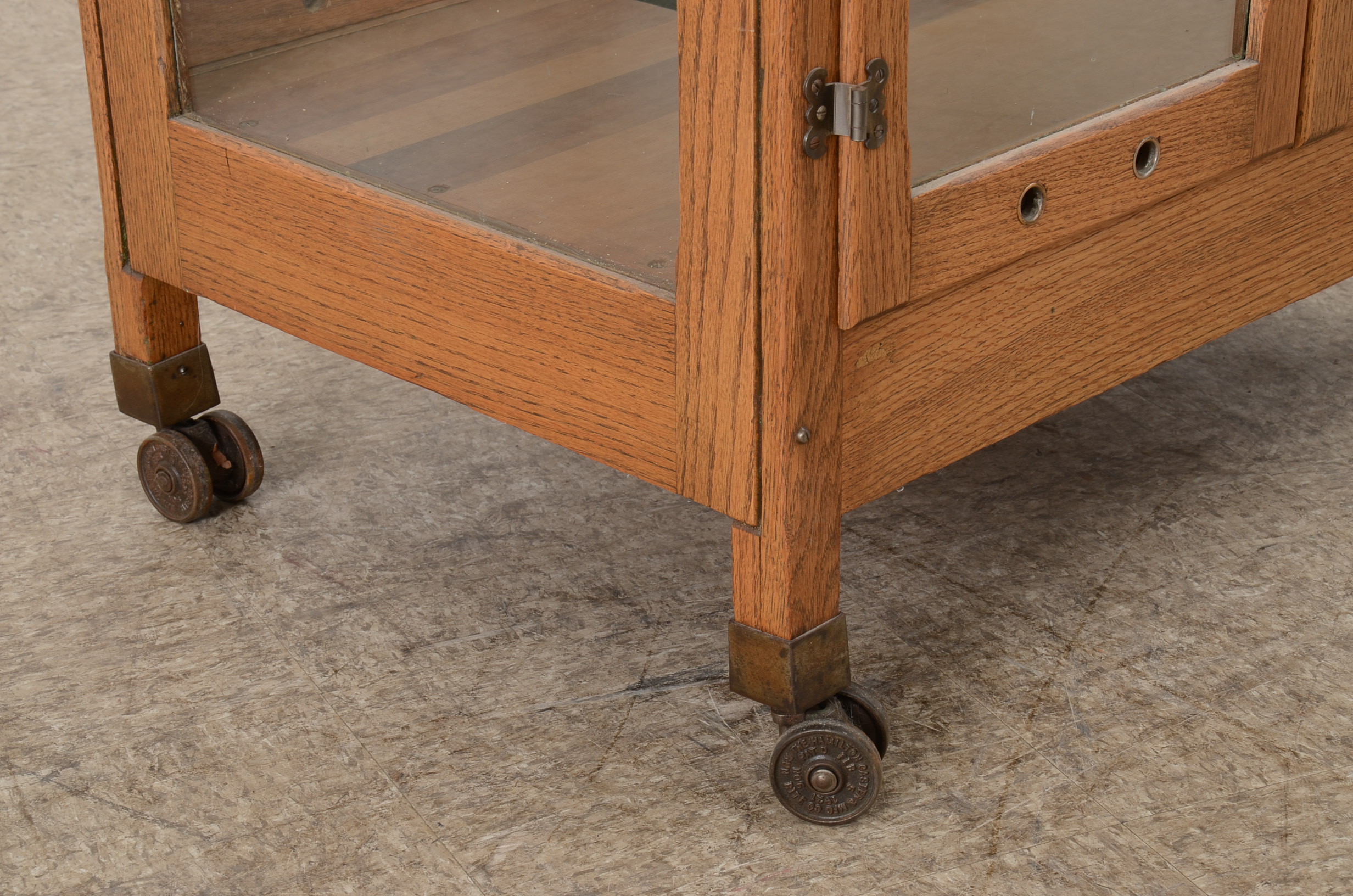 Vintage Oak Glass Front Display Cabinet / Humidoor