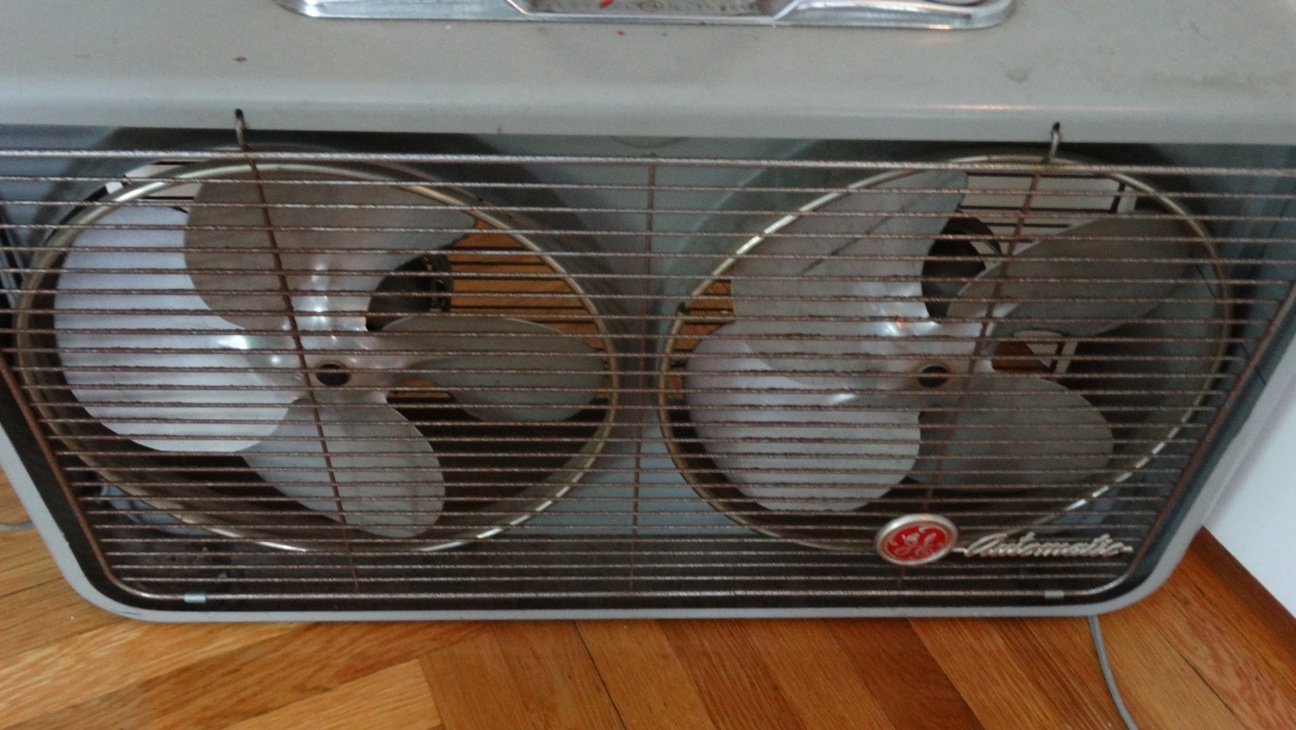 Vintage GE Automatic Double Window Fan