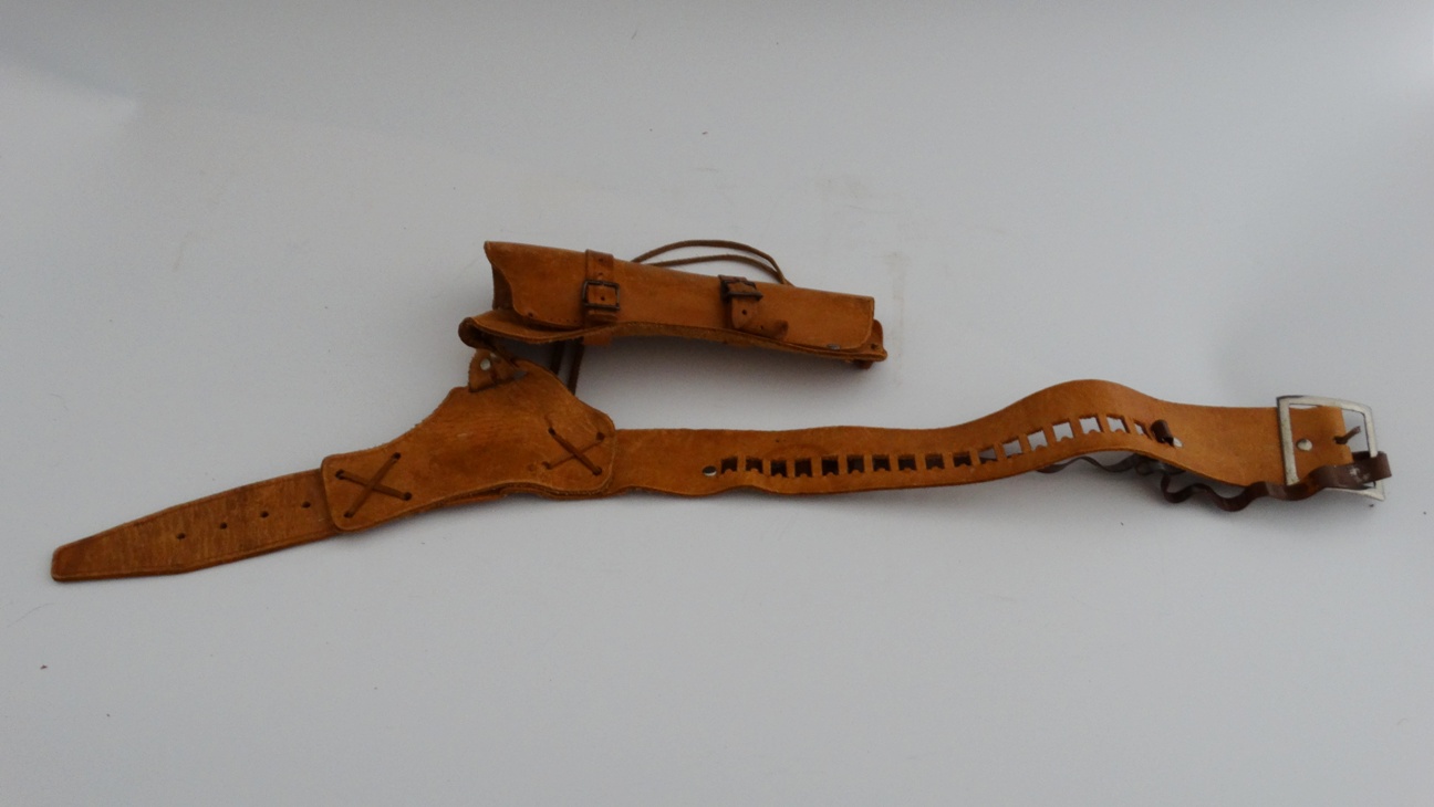 Vintage Hubley Colt .45 Toy Cap Gun and Leather Holster