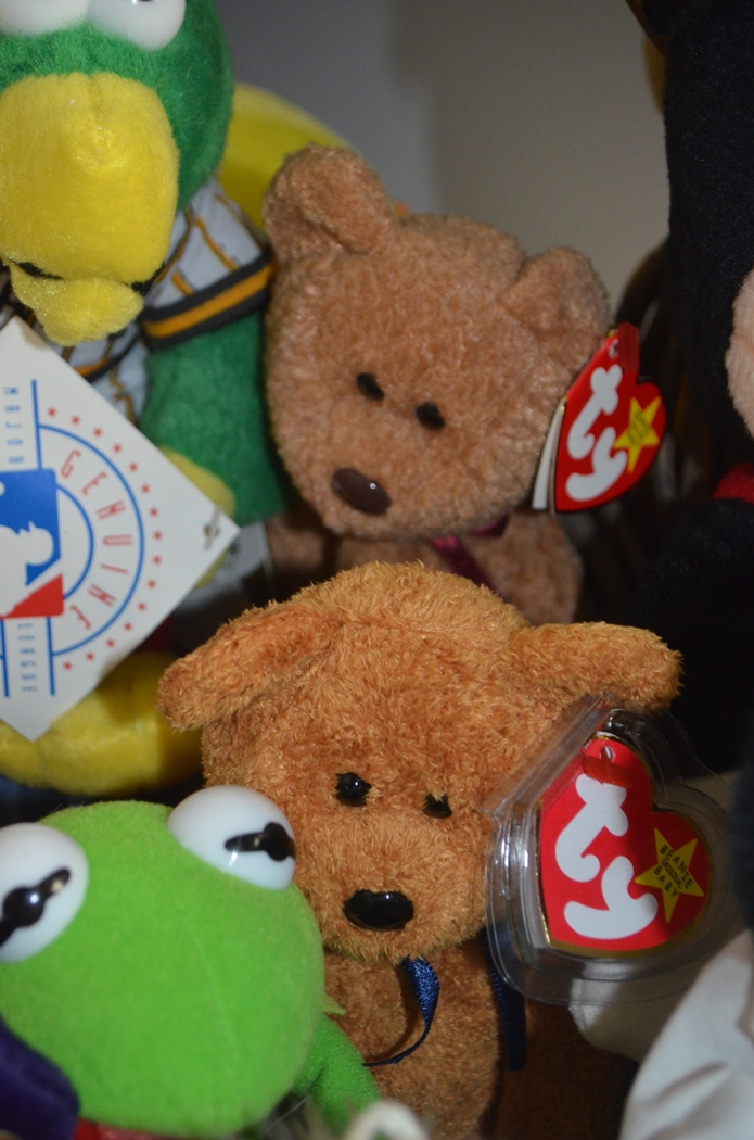 Two Baskets of Vintage Beanie Babies and other Stuffed Toys