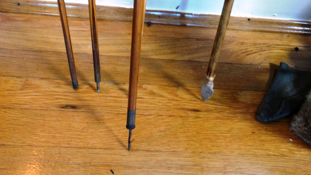 Native American Made Hide Scabbard, Arrows, and Bows