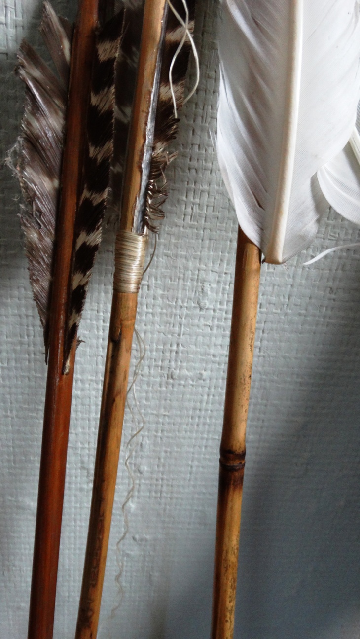 Native American Made Hide Scabbard, Arrows, and Bows