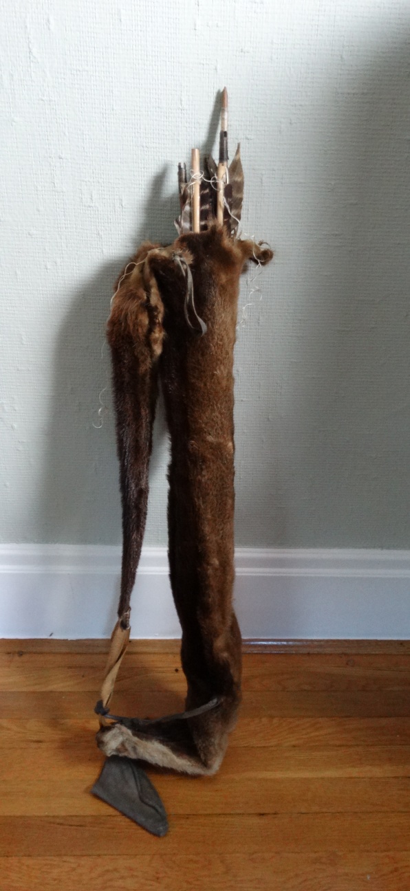 Native American Made Hide Scabbard, Arrows, and Bows
