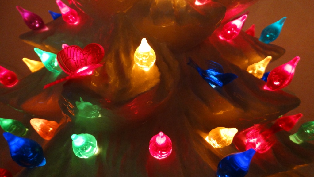 Vintage Lighted White Ceramic Christmas Tree