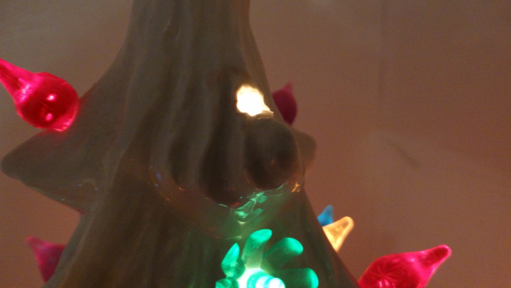 Vintage Lighted White Ceramic Christmas Tree