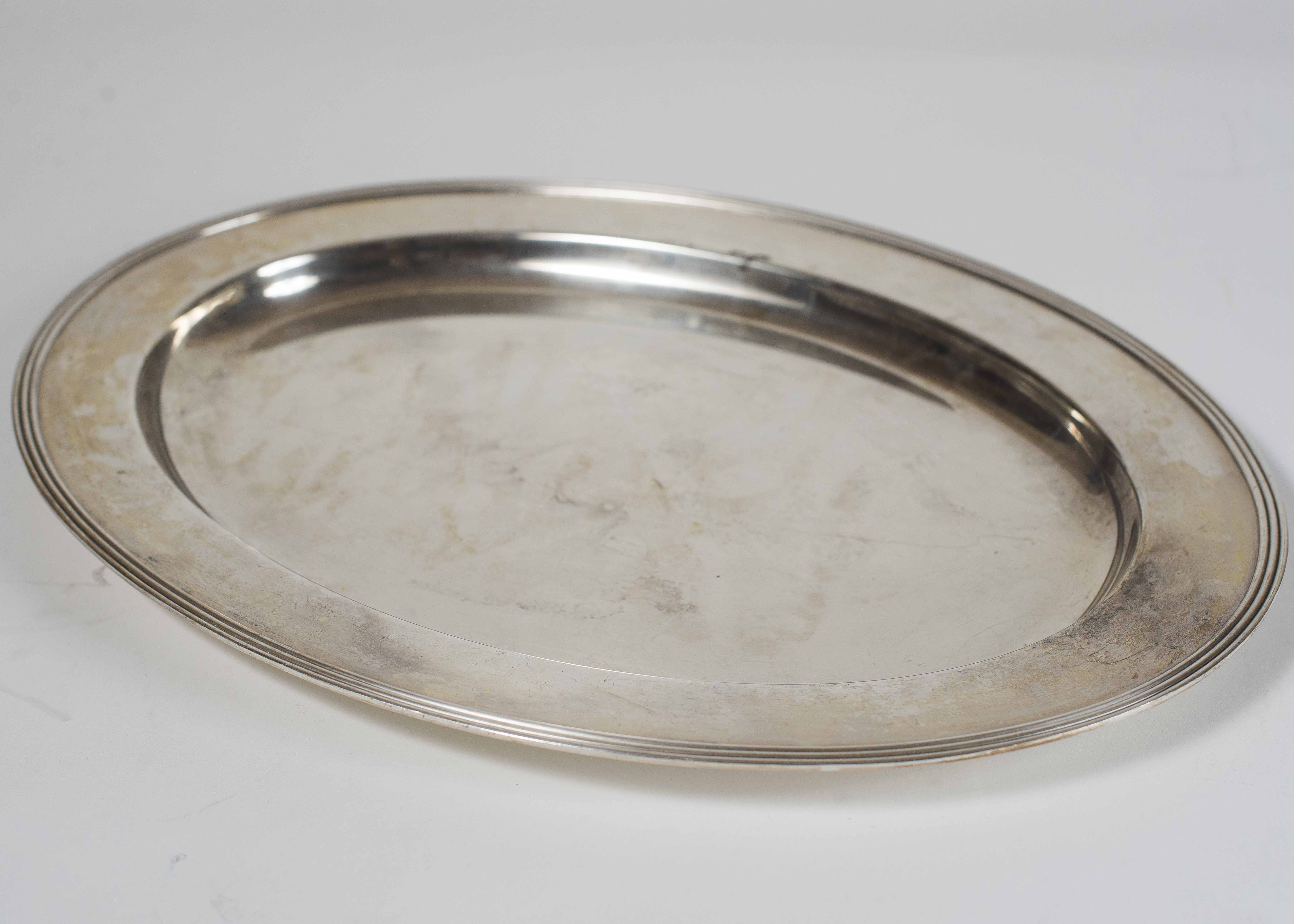 Antique Silver Creamer and Sugar Bowl with Serving Tray