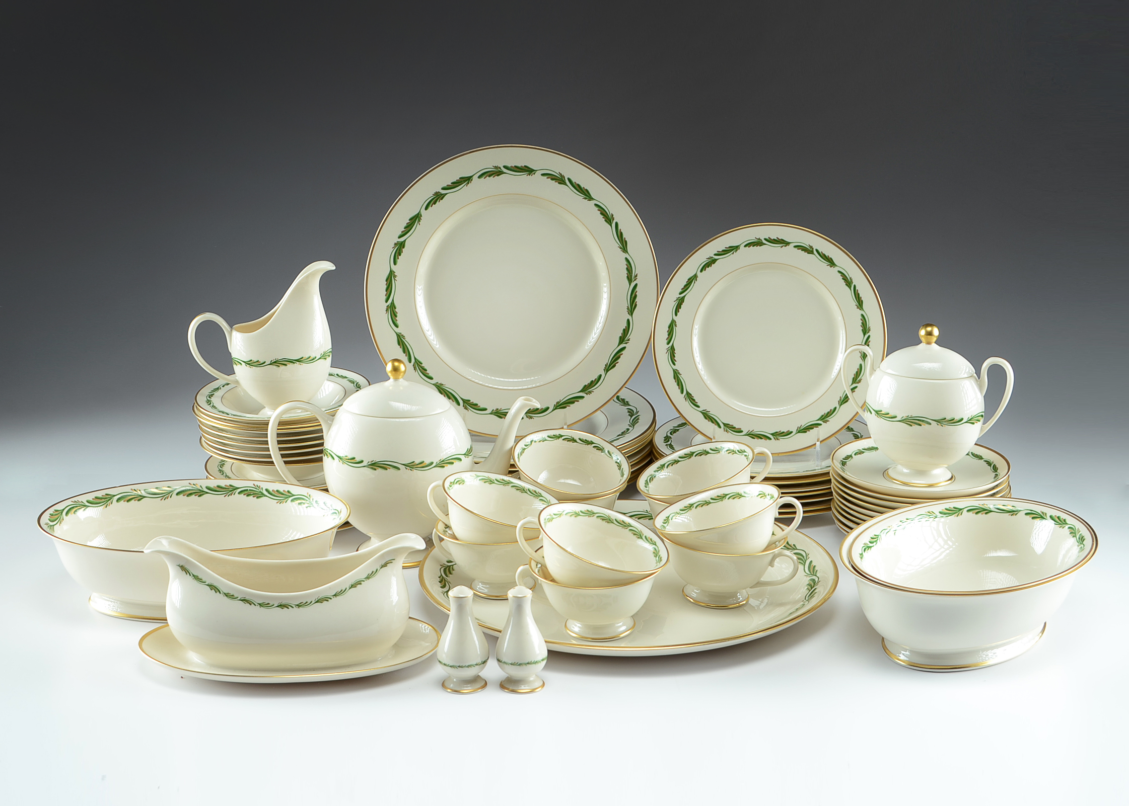 Set of Franciscan Fine China in "Arcadia Green" Pattern 