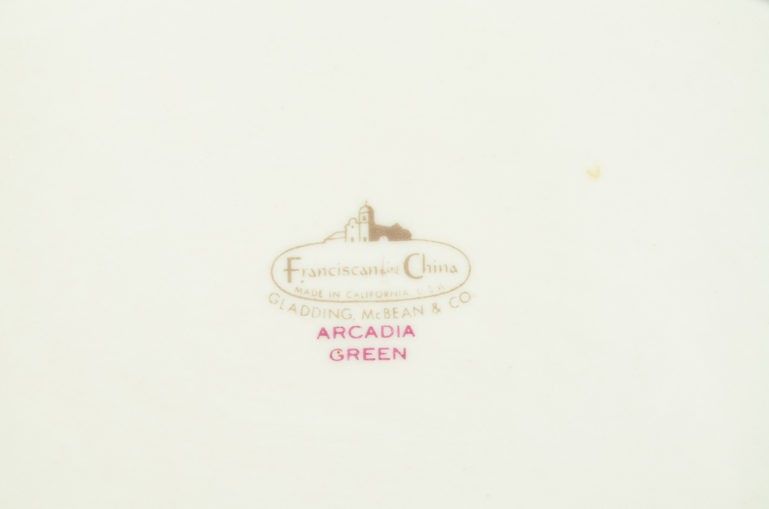 Set of Franciscan Fine China in "Arcadia Green" Pattern 