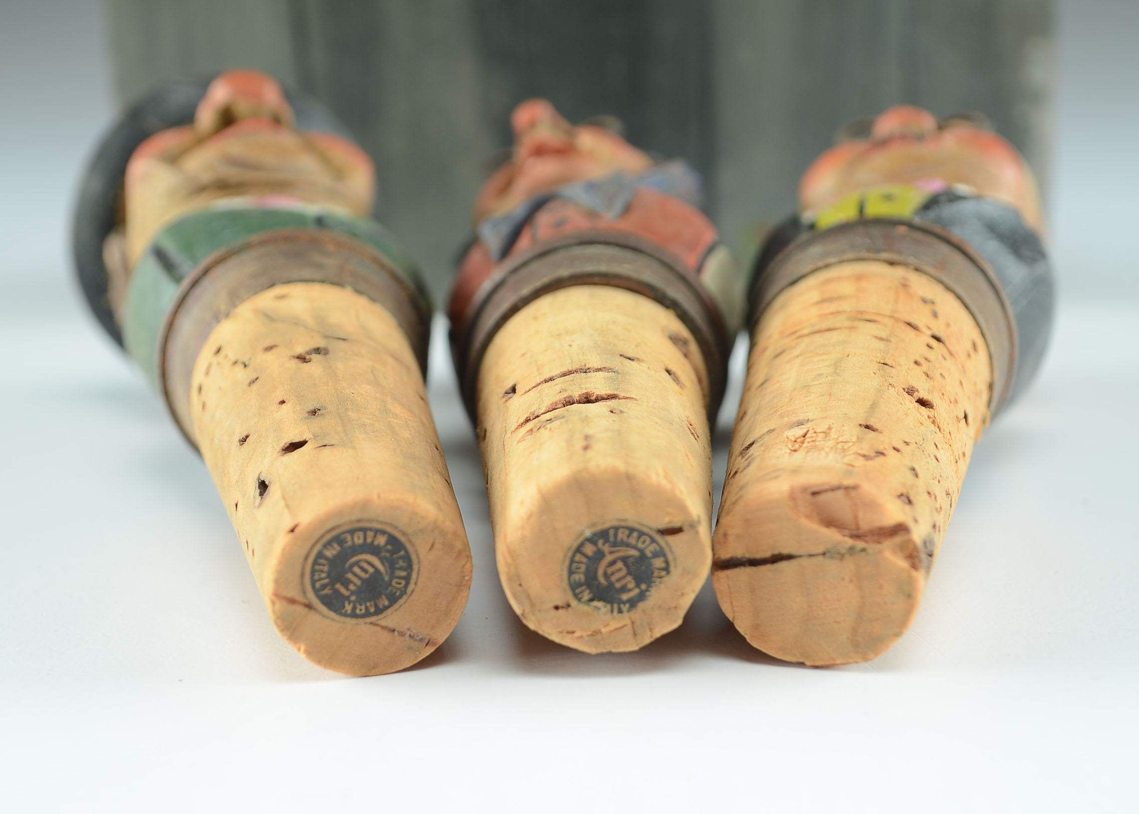 Vintage Wood Carved Anri Cork Set