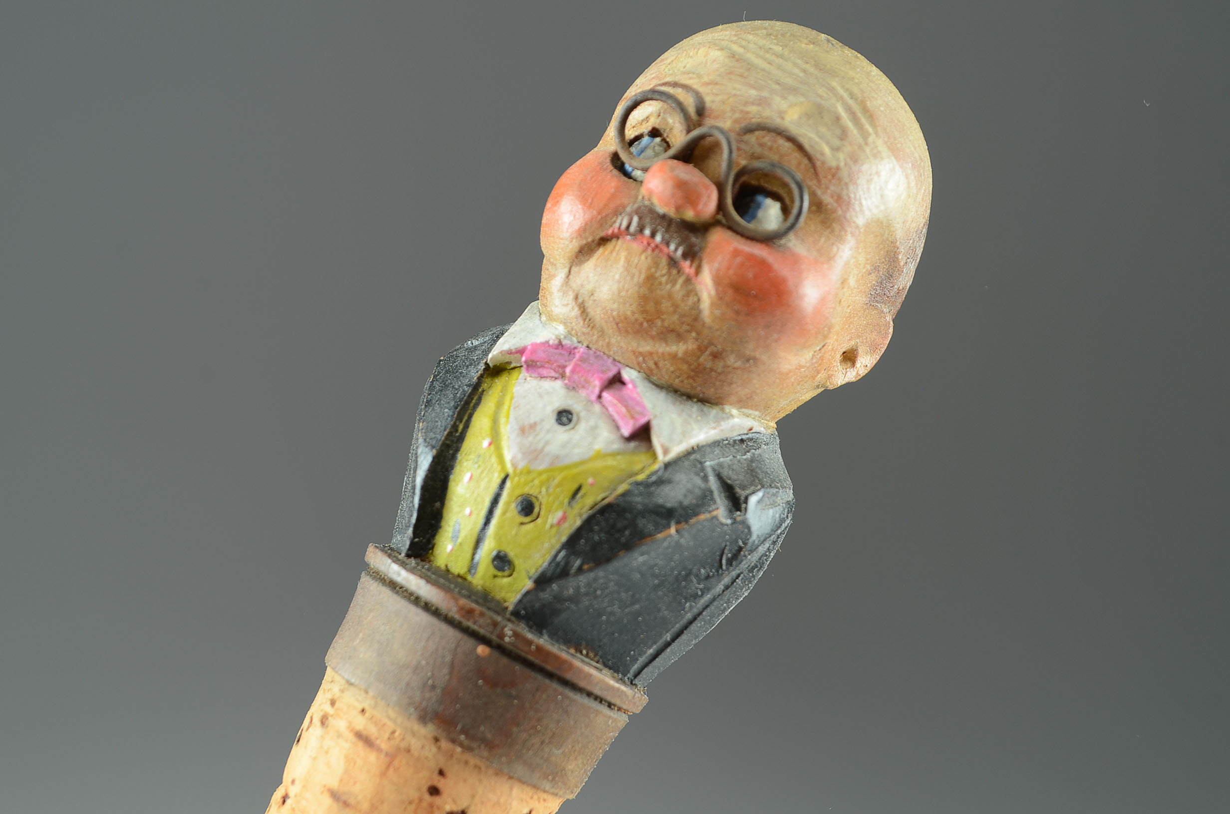 Vintage Wood Carved Anri Cork Set