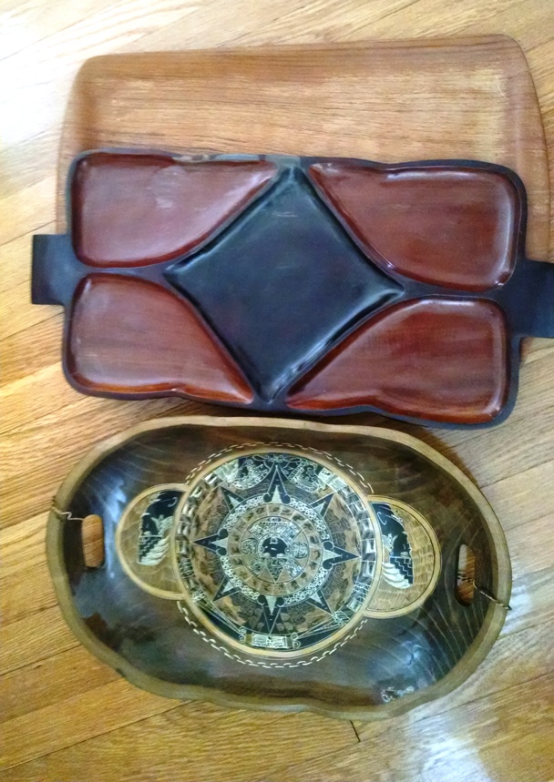 Group of Three Vintage Wooden Trays