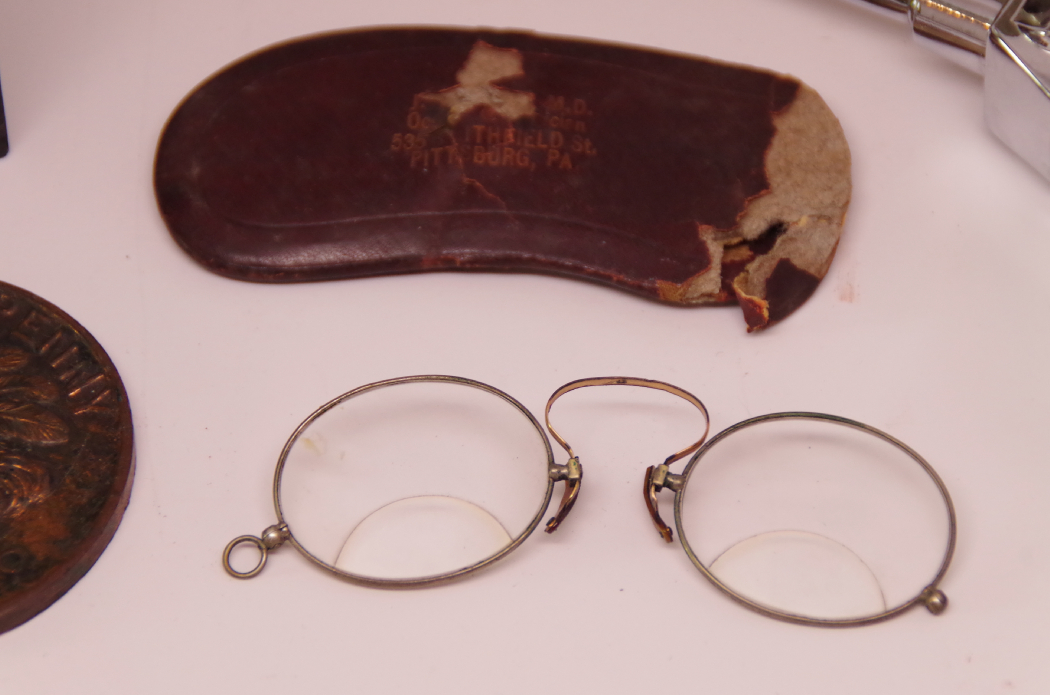 Vintage Men's Collectibles including Antique Glasses