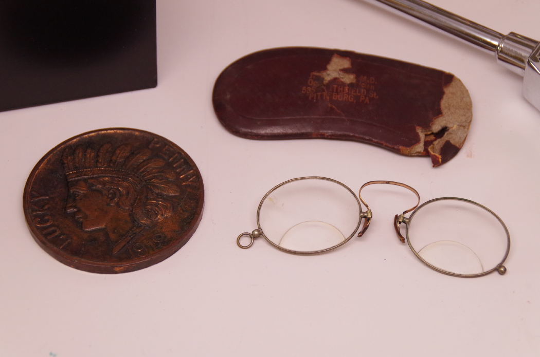 Vintage Men's Collectibles including Antique Glasses