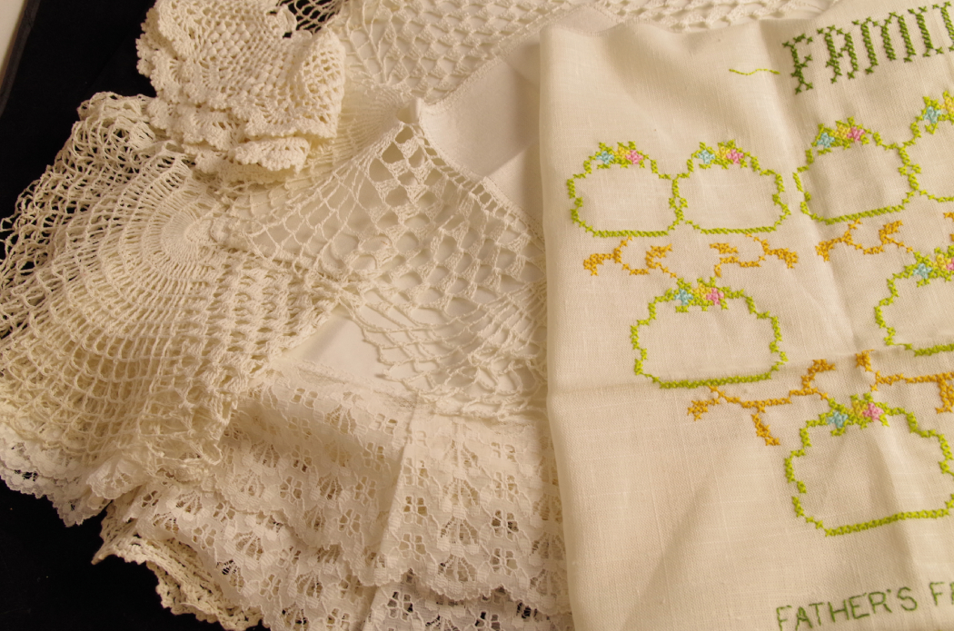Vintage Linens and Cross Stitch Family Tree