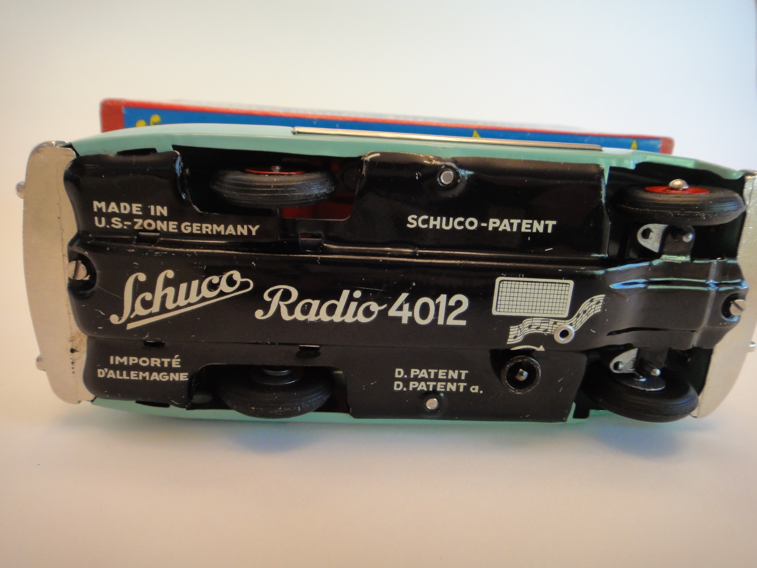 RARE Mid Century Schuco Radio 4012 Wind Up Tin Car
