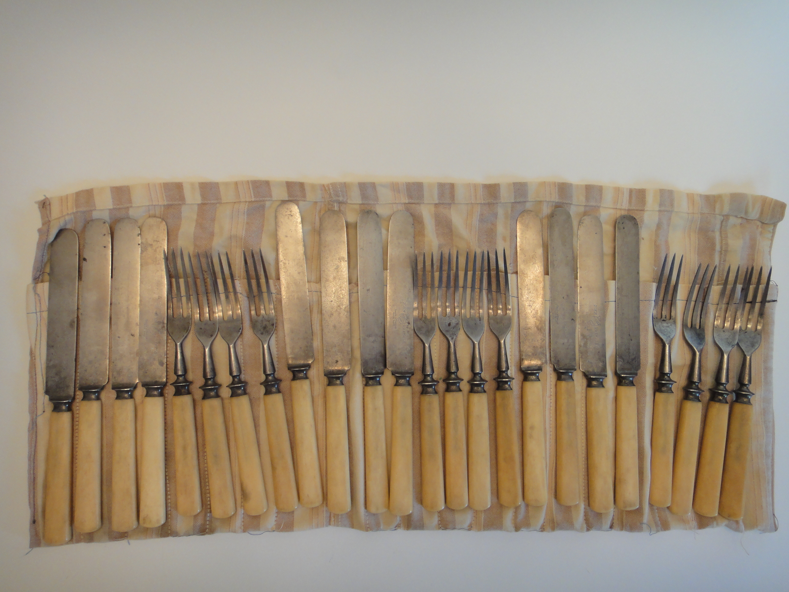 Antique Civil War Bone Handle Flatware