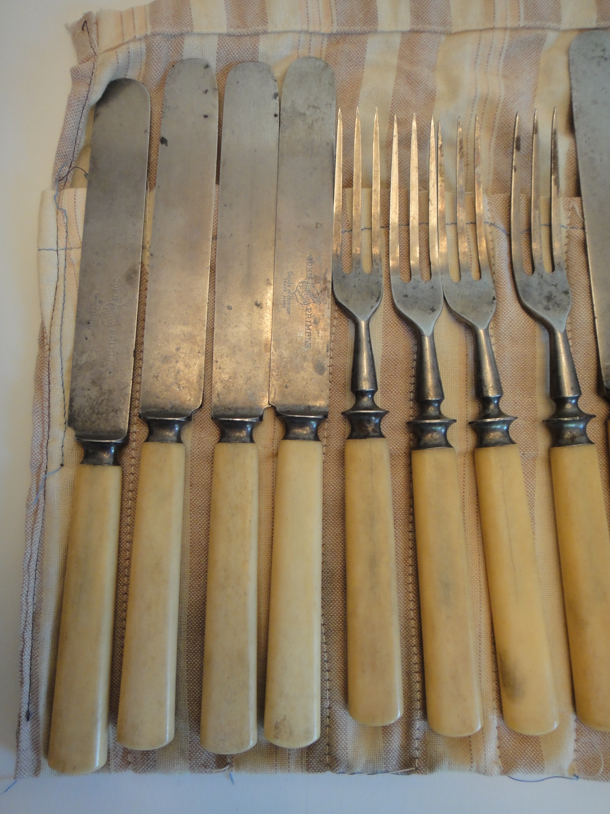 Antique Civil War Bone Handle Flatware