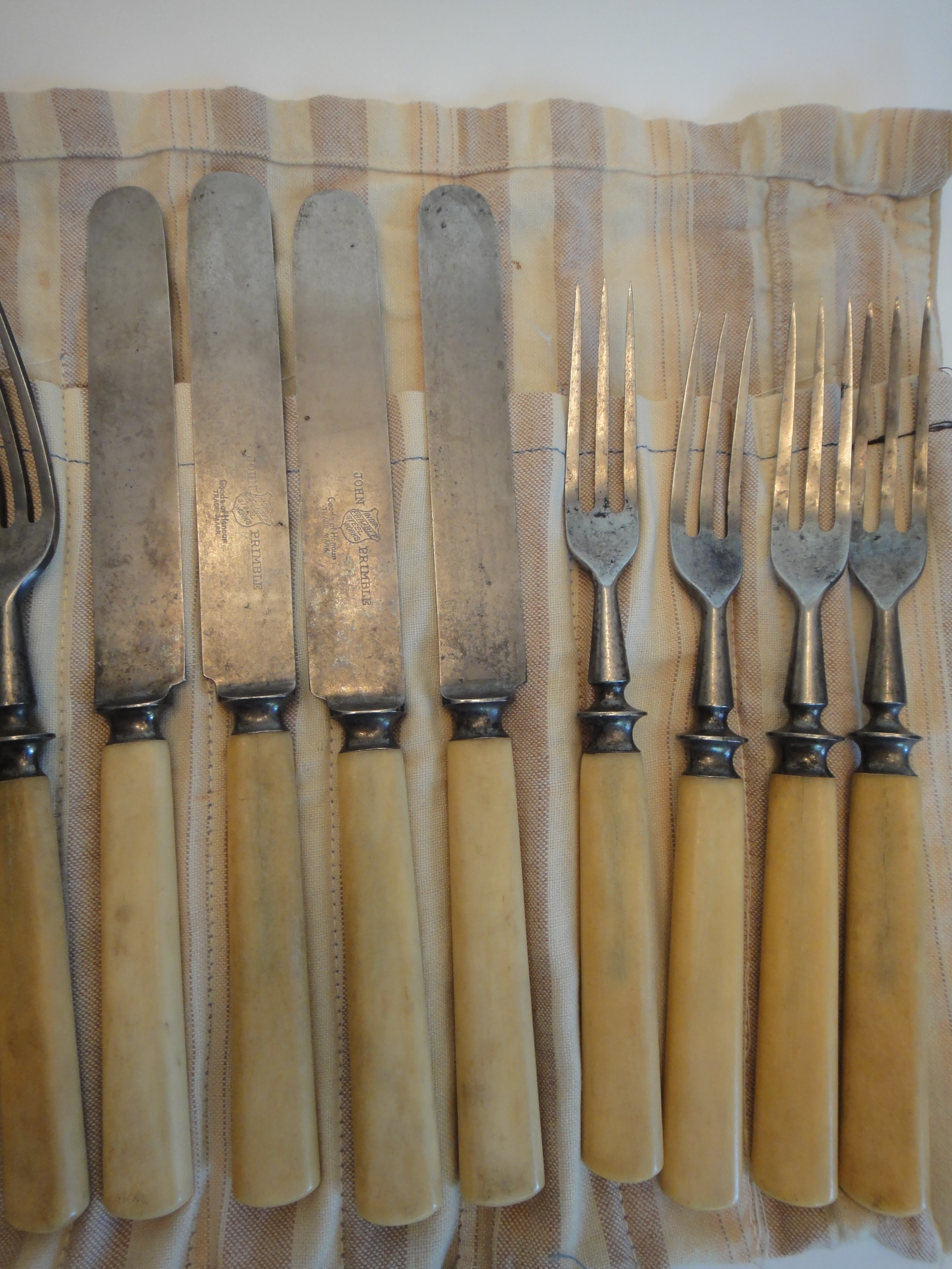 Antique Civil War Bone Handle Flatware