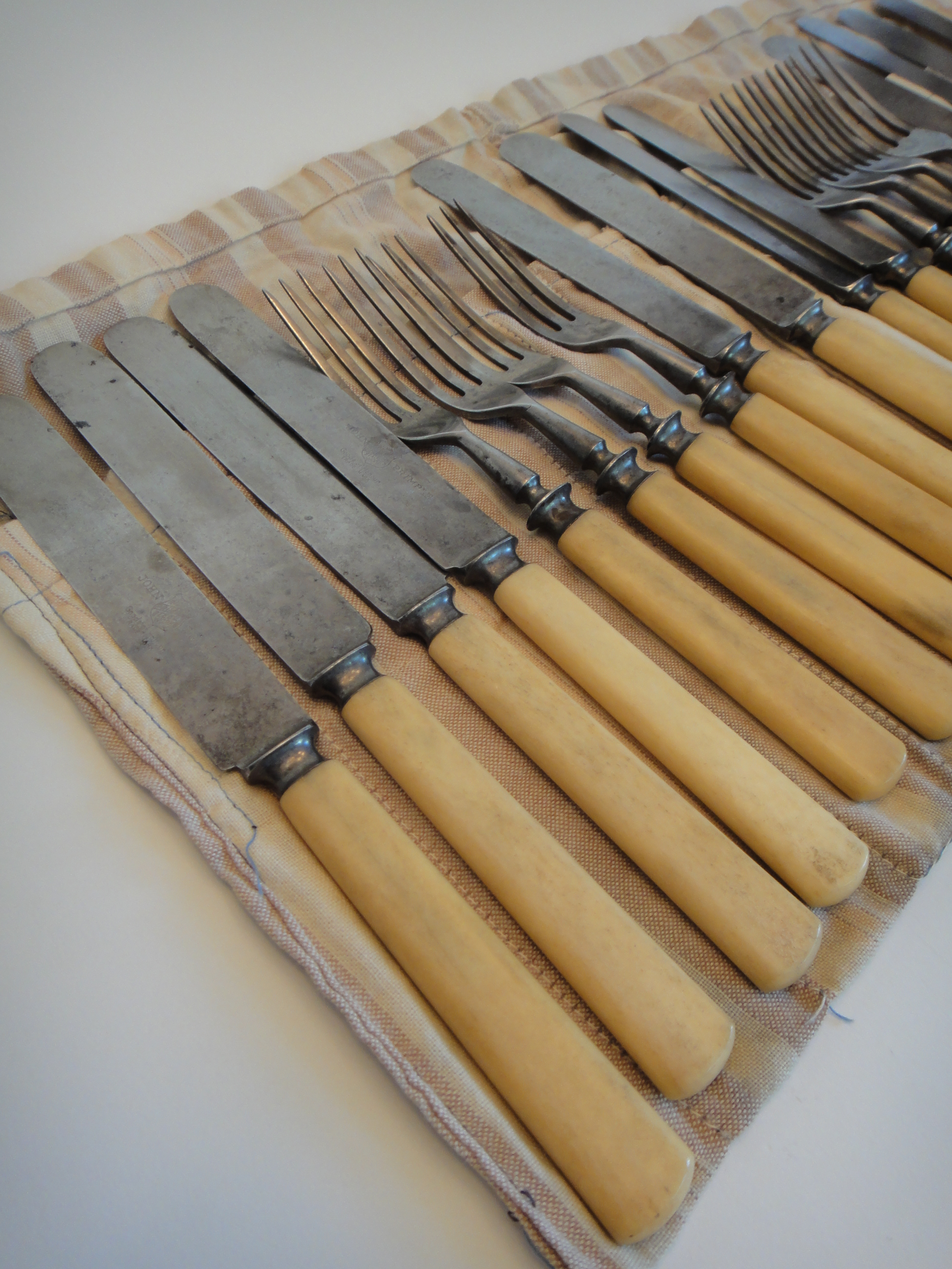 Antique Civil War Bone Handle Flatware