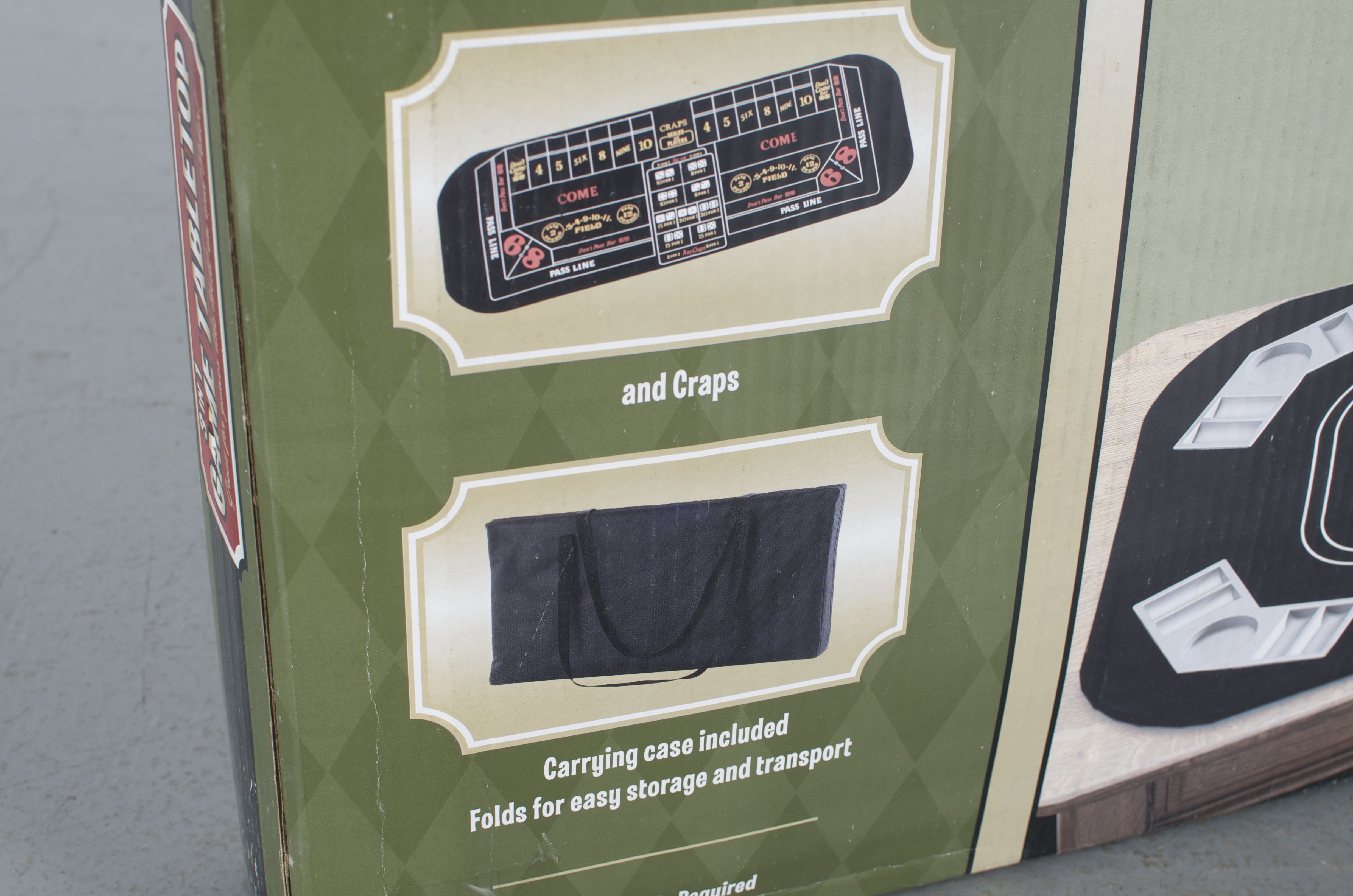 Portable Poker Set with Tabletop, Playing Cards and Chips