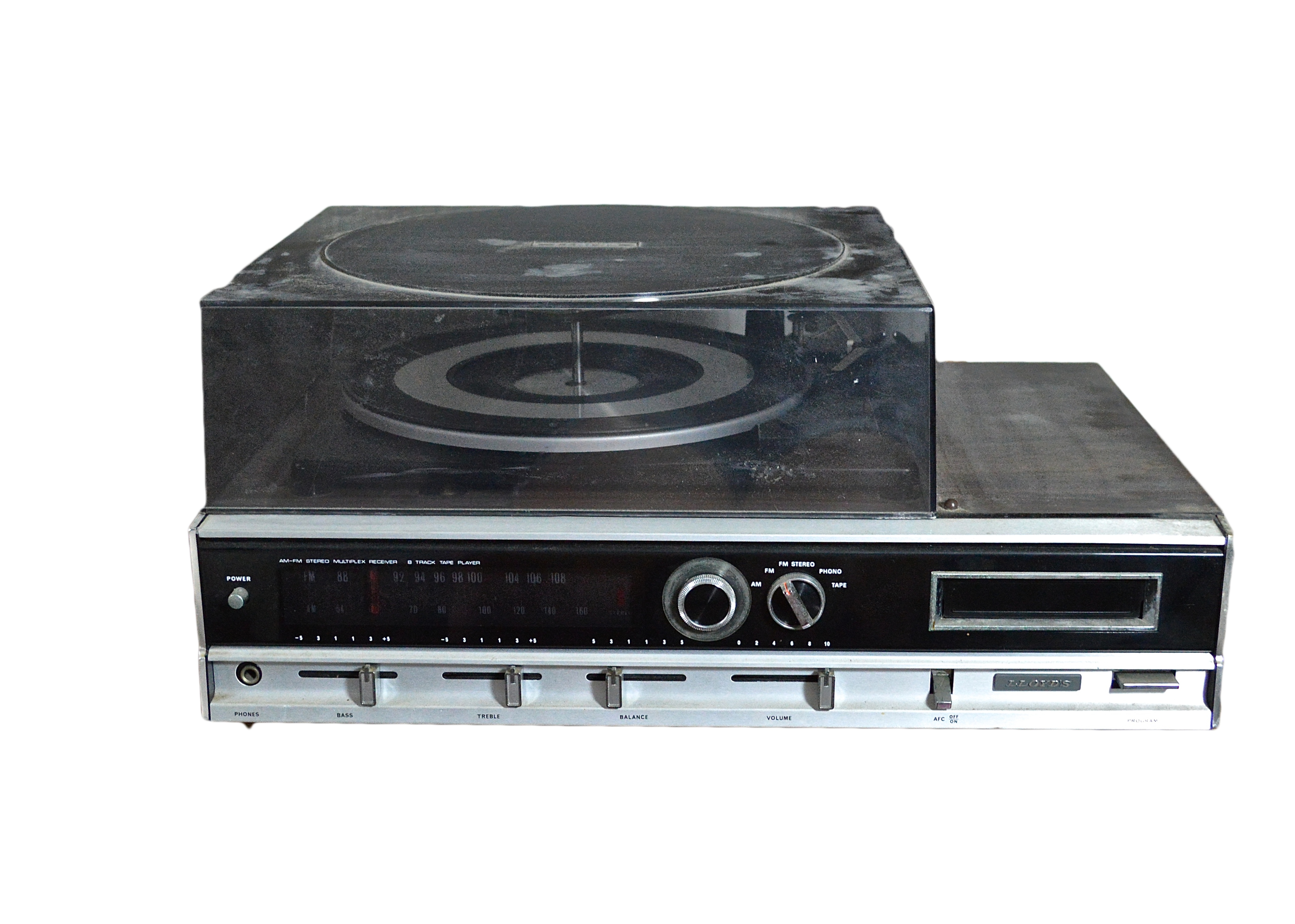 Vintage Lloyd's AM/FM Stereo, 8 Track Player, and Turntable