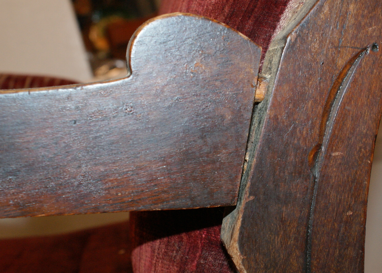 Vintage Eastlake Style Velvet Upholstered Platform Rocking Chair