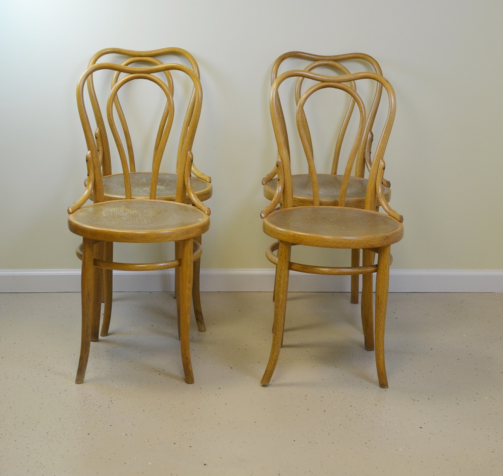  Four Vintage Bentwood Ice Cream Parlor  Chairs Circa 1940s