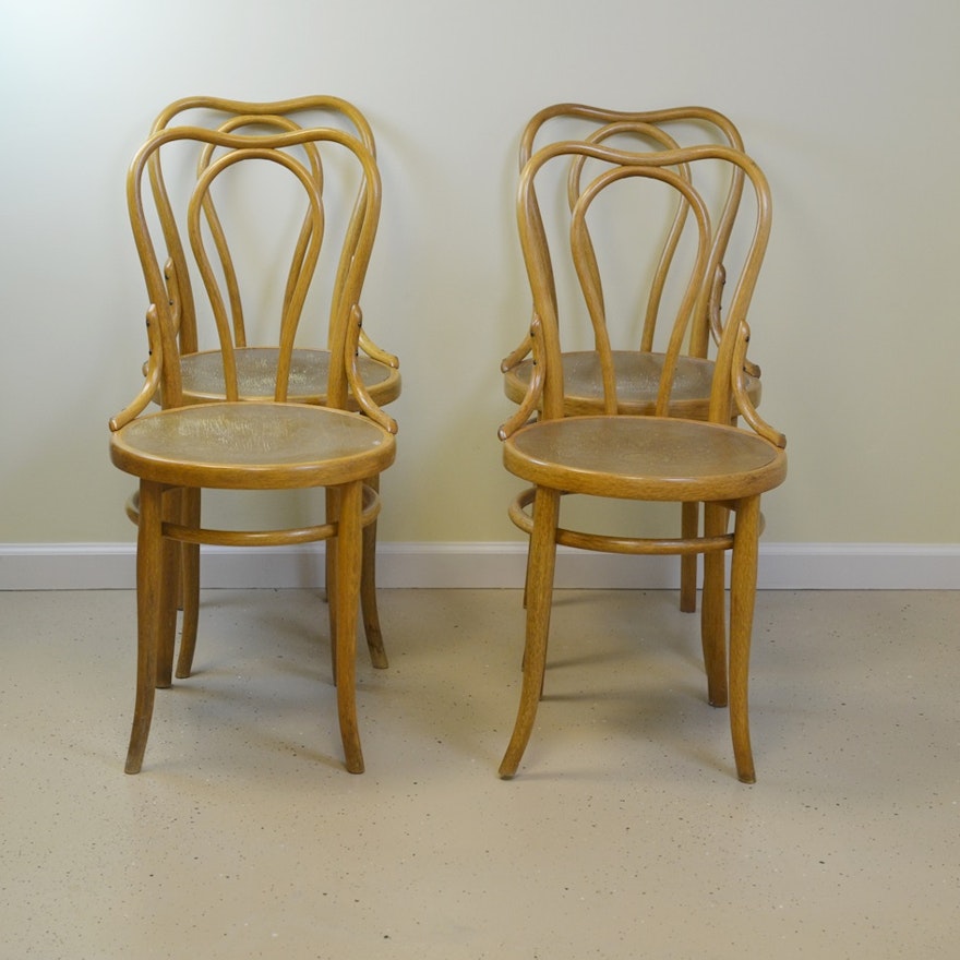  Four Vintage Bentwood Ice Cream Parlor  Chairs Circa 1940s