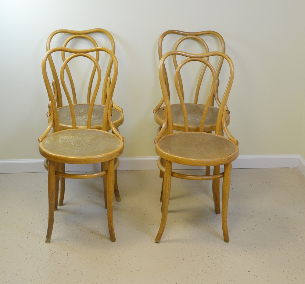  Four Vintage Bentwood Ice Cream Parlor  Chairs Circa 1940s