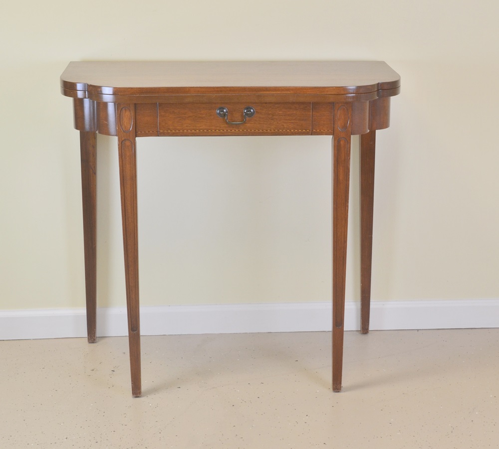 Vintage Mersman Mahogany Federal Style Flip Top Game Table