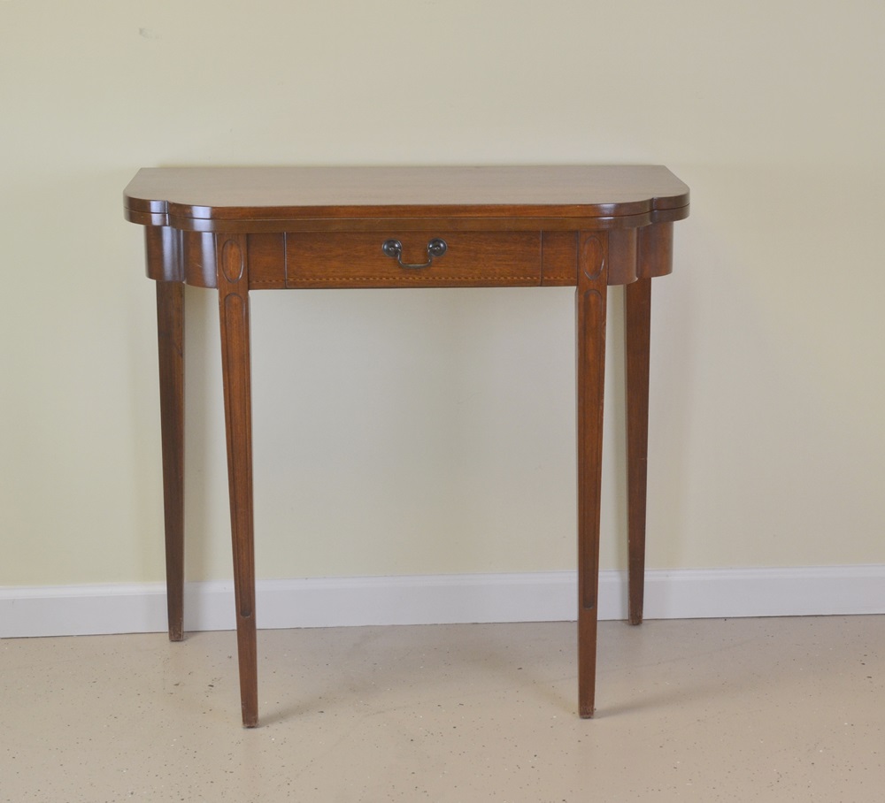 Vintage Mersman Mahogany Federal Style Flip Top Game Table
