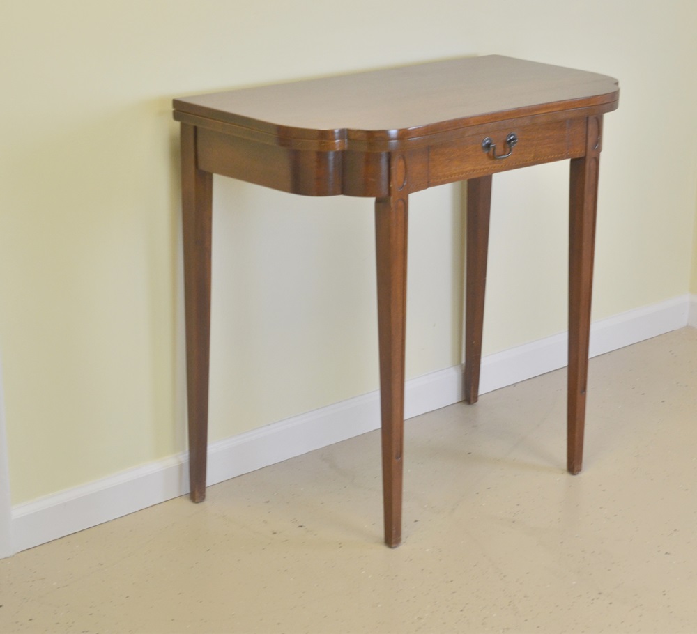 Vintage Mersman Mahogany Federal Style Flip Top Game Table