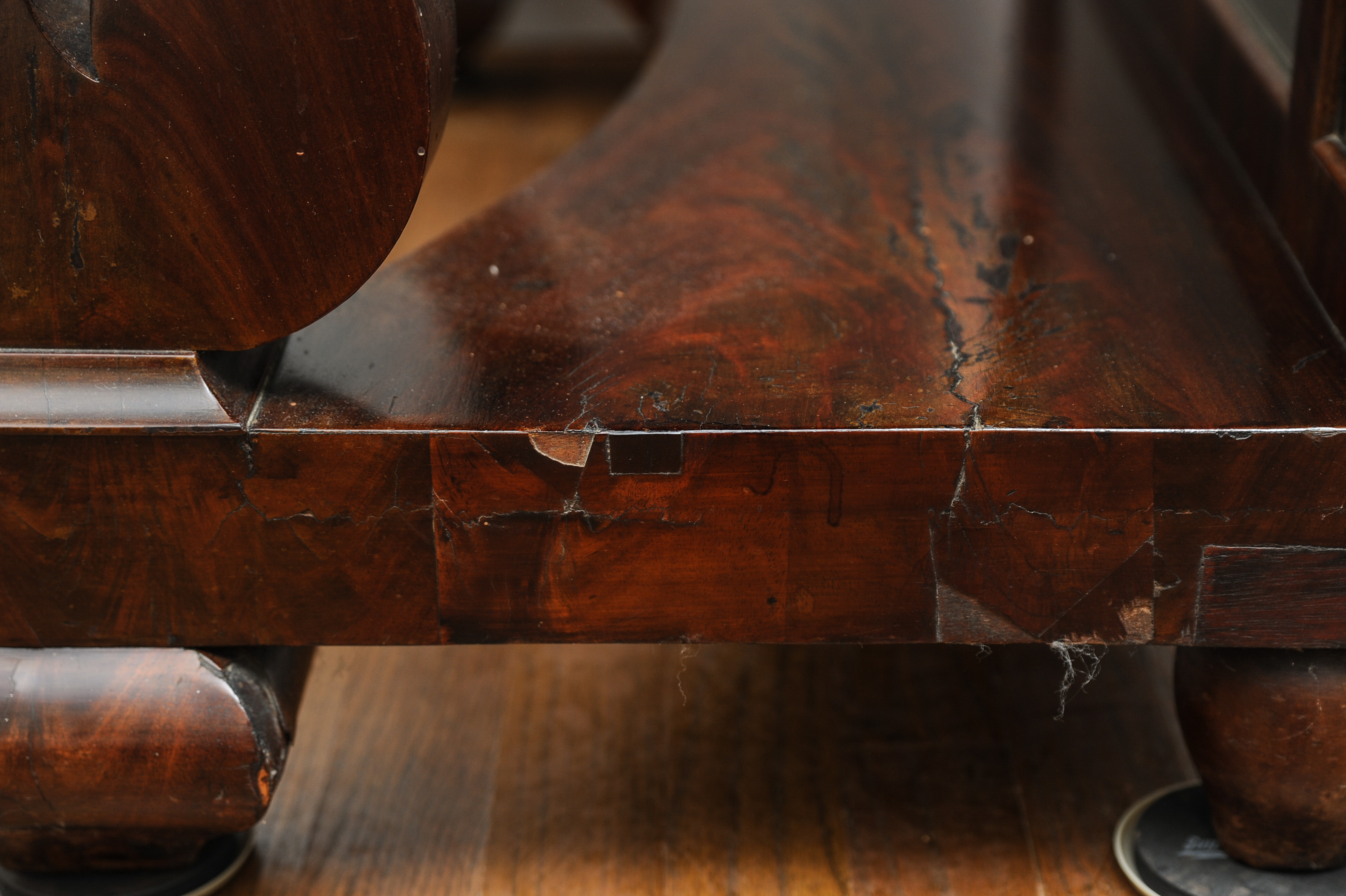 Mahogany Empire Console Table with Petticoat Mirror
