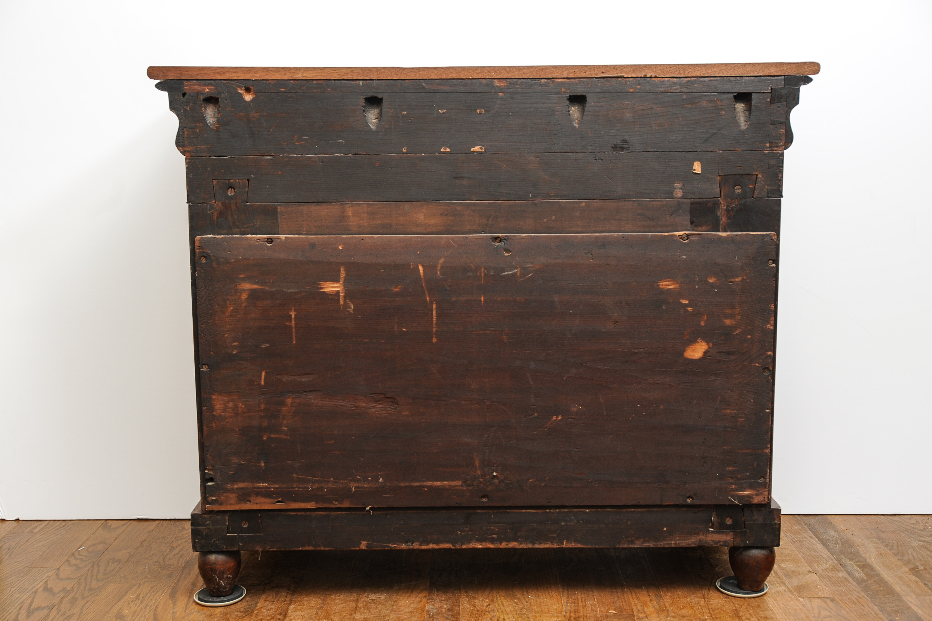 Mahogany Empire Console Table with Petticoat Mirror