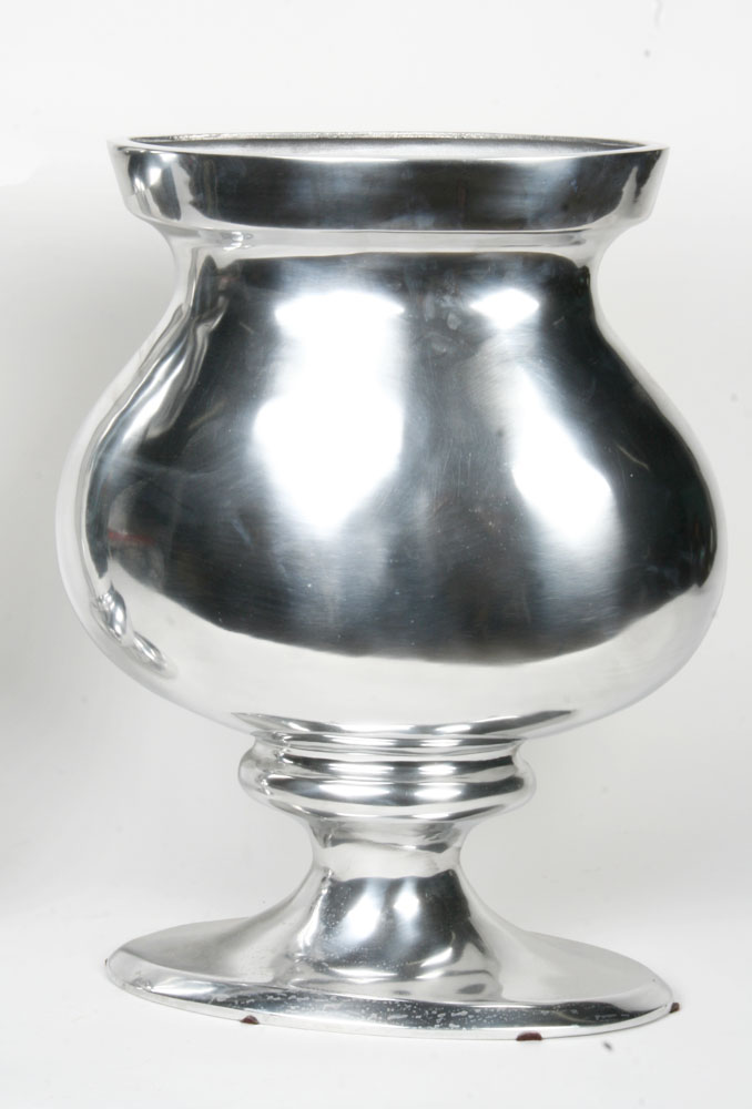 Pair of Large Aluminum Urn Planters