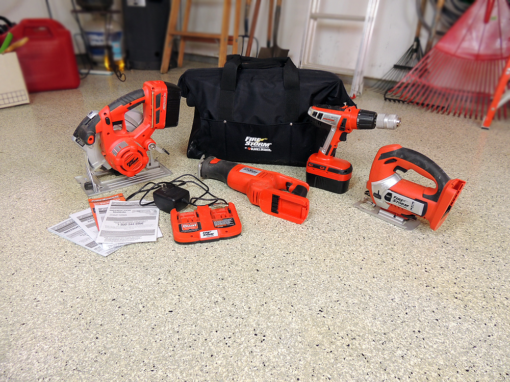 Black Decker Firestorm 24v 4 Piece Cordless Tool Set EBTH