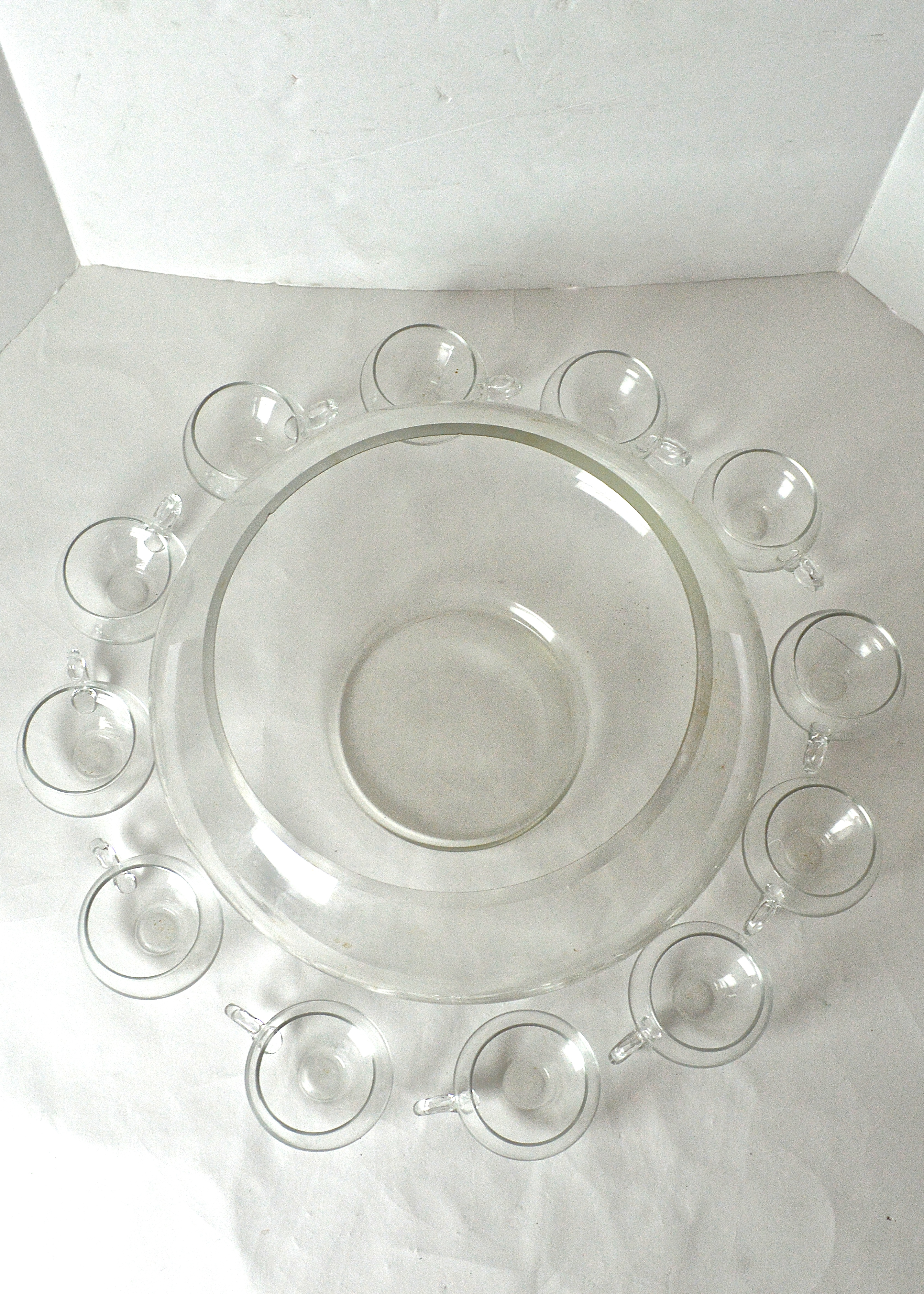 Large Punch Bowl with Set of Matching Cups