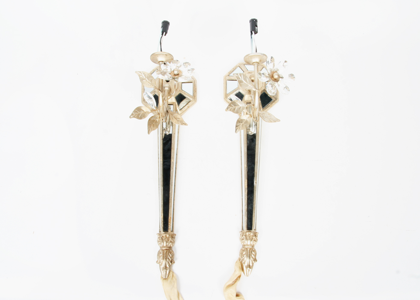 Pair of Mirrored Wall Sconces